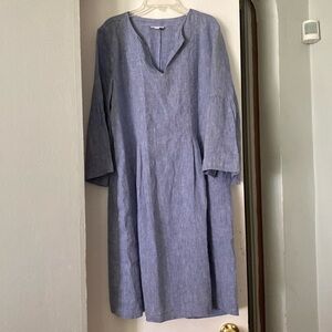 J JILL Love Linen Lightweight Denim Dress - Size M